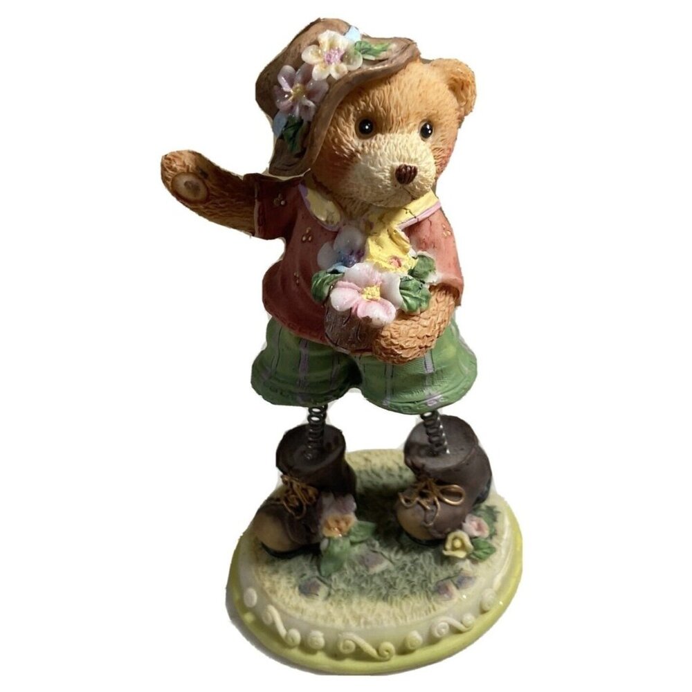 Dolgencorp, Inc. Brand Ceramic & Porcelain Teddy Bear w/Bobble Legs 6" Tall